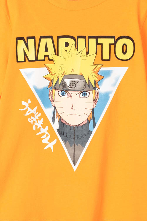 NARUTO ORANGE AND BLACK SHORT-SLEEVED PAJAMAS FOR JUNIOR BOYS
