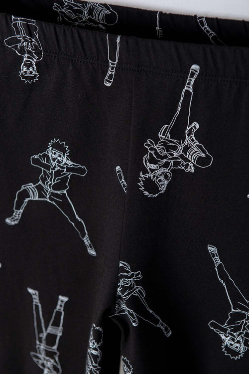 NARUTO ORANGE AND BLACK SHORT-SLEEVED PAJAMAS FOR JUNIOR BOYS