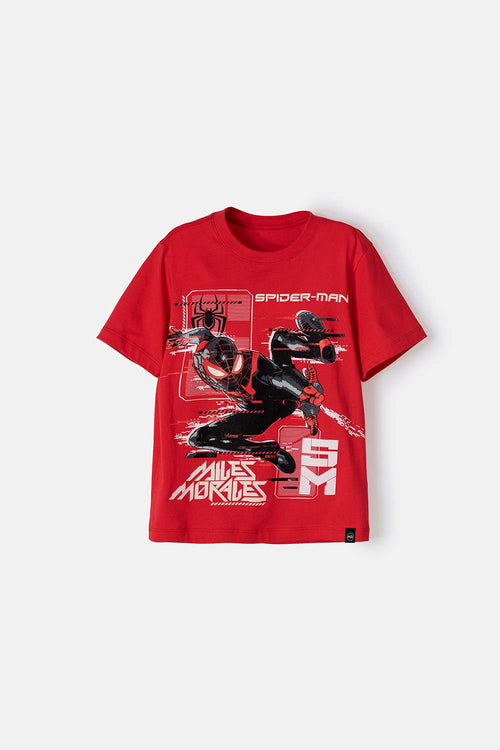 CAMISETA DE SPIDER-MAN MANGA CORTA ROJA PARA NIÑO
