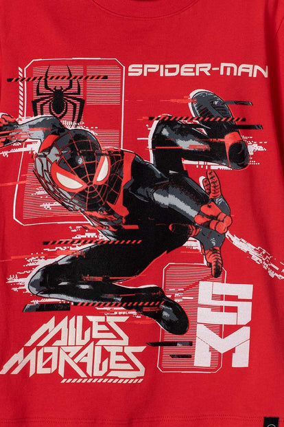 CAMISETA DE SPIDER-MAN MANGA CORTA ROJA PARA NIÑO