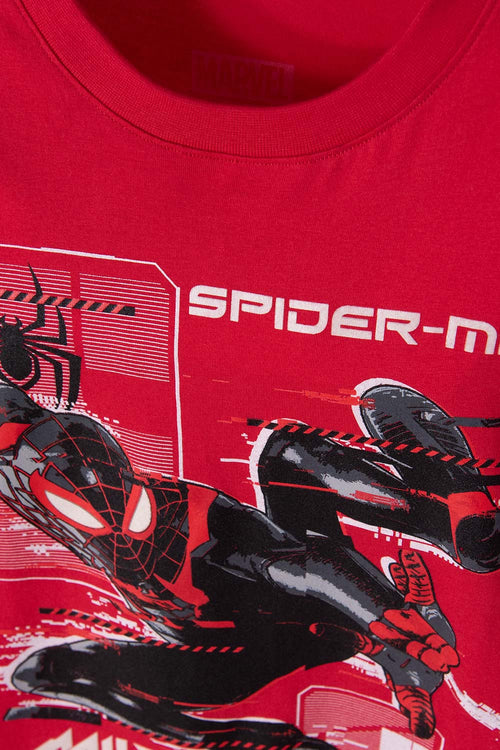 CAMISETA DE SPIDER-MAN MANGA CORTA ROJA PARA NIÑO
