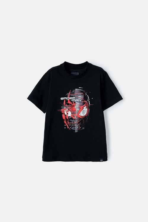 BOY'S BLACK SPIDER-MAN SHORT SLEEVE T-SHIRT