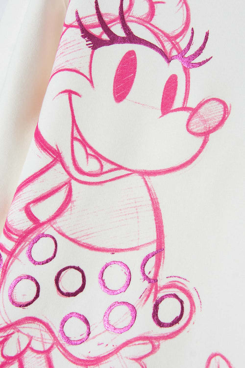 BUZO DE MINNIE MOUSE CERRADO MARFIL PARA NIÑA