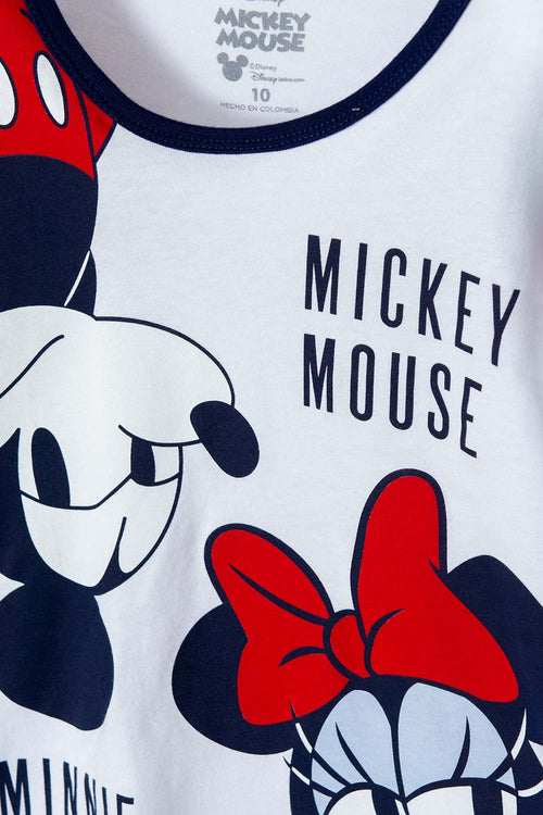 PIJAMA DE MICKEY MOUSE AZUL, ROJA Y BLANCA DE PANTALÓN LARGO PARA NIÑA