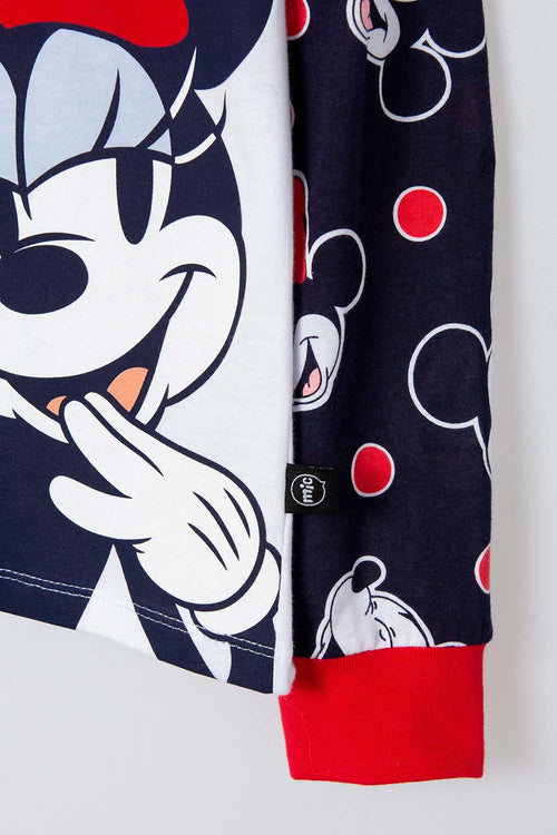 PIJAMA DE MICKEY MOUSE DE PANTALÓN LARGO AZUL, ROJA Y BLANCA PARA NIÑA