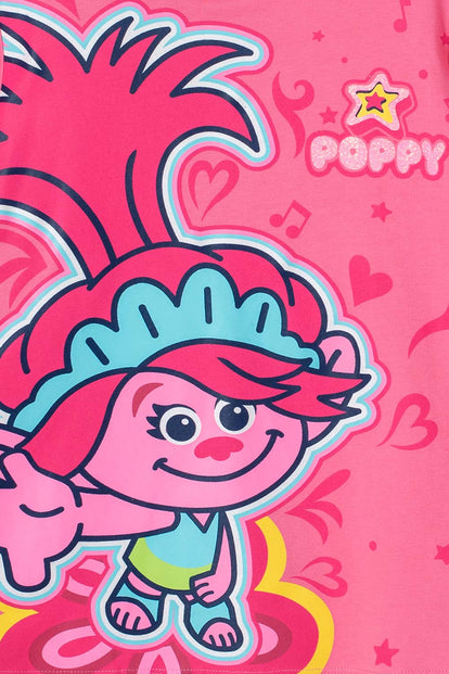 CAMISETA DE TROLLS ROSADA MANGA LARGA PARA NIÑA