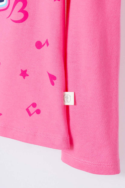 CAMISETA DE TROLLS ROSADA MANGA LARGA PARA NIÑA