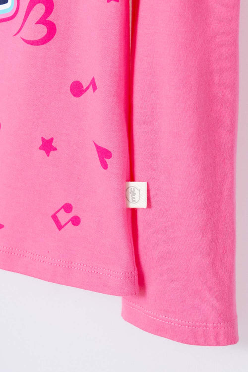 CAMISETA DE TROLLS ROSADA MANGA LARGA PARA NIÑA