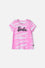 CAMISETA DE BARBIE ROSADA MANGA CORTA PARA NIÑA
