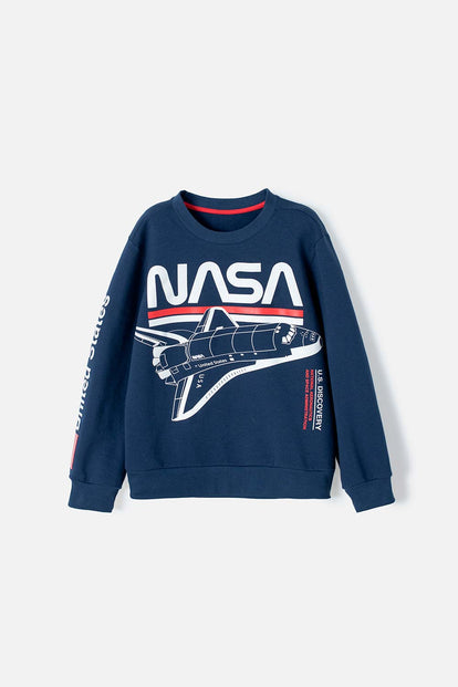 BUZO DE LA NASA CERRADO AZUL OSCURO PARA NIÑO