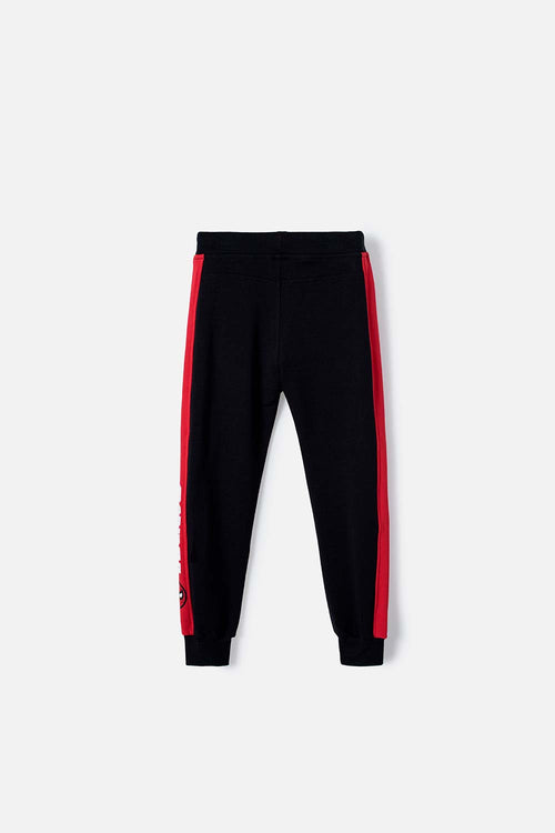 BOY'S BLACK AND RED SPIDER-MAN JOGGERS WITH ELASTIC WAIST