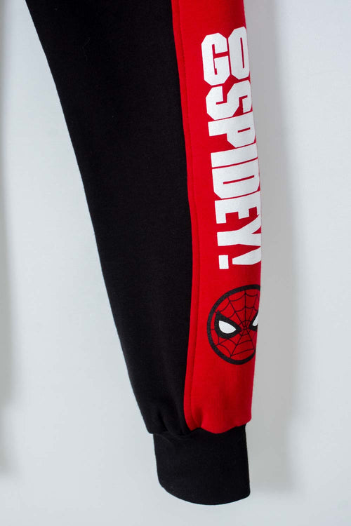 BOY'S BLACK AND RED SPIDER-MAN JOGGERS WITH ELASTIC WAIST