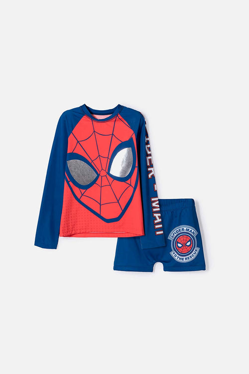 BOY'S SPIDER-MAN RED AND BLUE LONG SLEEVE SWIM SET
