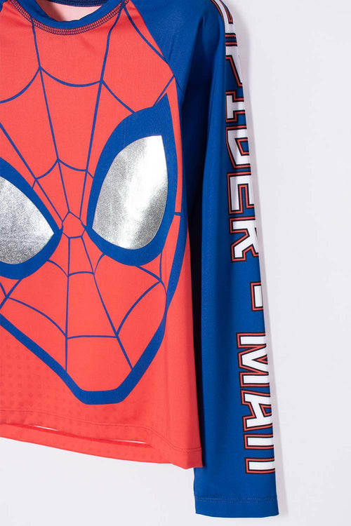 BOY'S SPIDER-MAN RED AND BLUE LONG SLEEVE SWIM SET