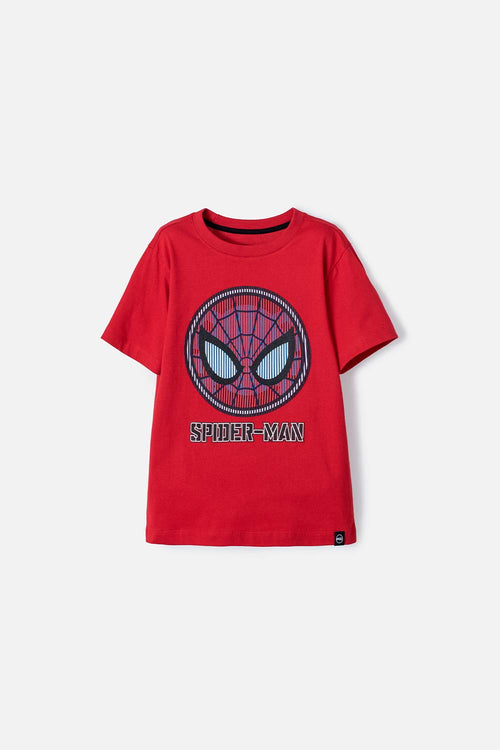 CAMISETA DE SPIDER-MAN ROJA MANGA CORTA PARA NIÑO