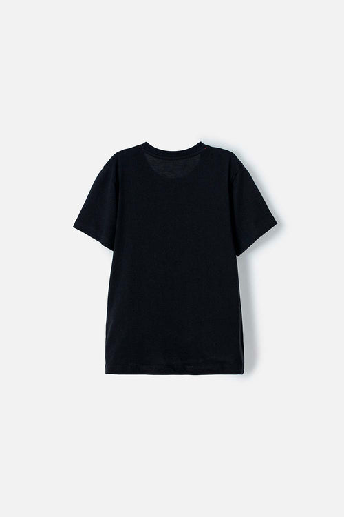 SPIDER-MAN BLACK T-SHIRT WITH FRONT PRINT FOR BOYS
