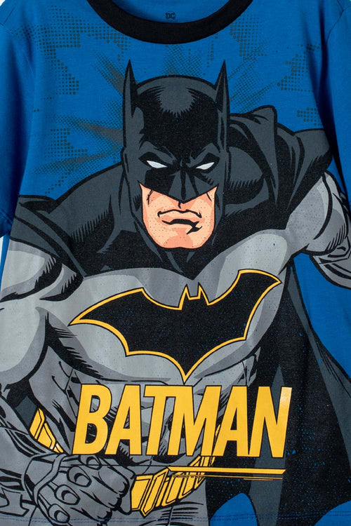 BOY'S BLUE SHORT SLEEVE BATMAN PAJAMAS