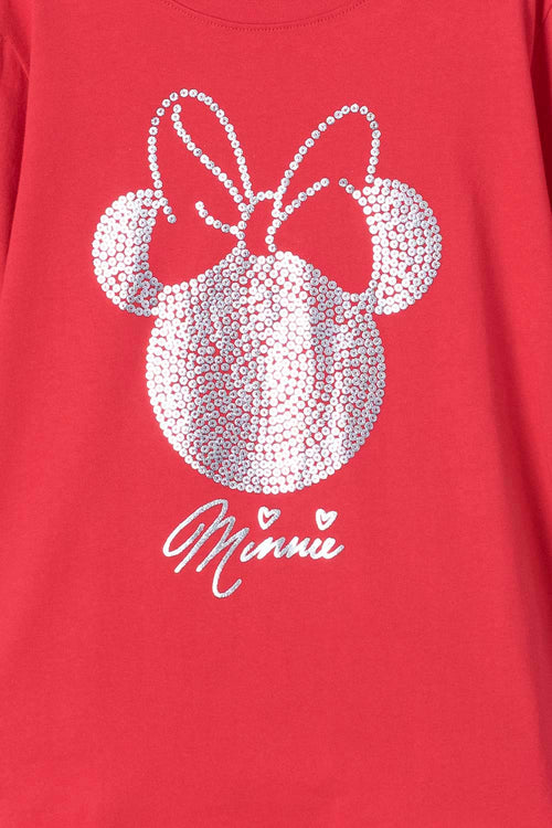 GIRL'S RED MINNIE MOUSE SHORT SLEEVE T-SHIRT