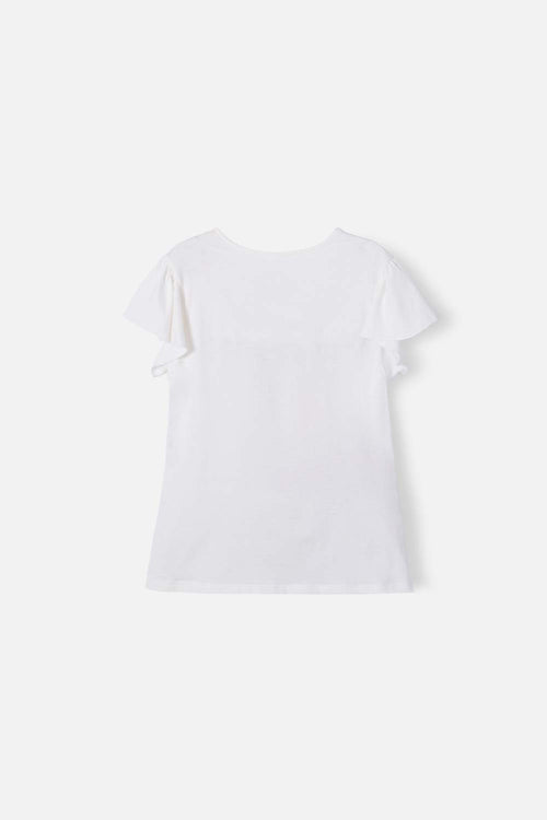 GIRLS' IVORY BARBIE T-SHIRT WITH BOLERO SLEEVES