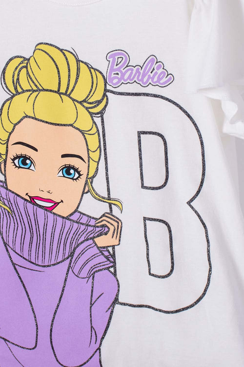 GIRLS' IVORY BARBIE T-SHIRT WITH BOLERO SLEEVES