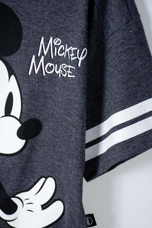 GIRL'S BLACK SHORT-SLEEVED MICKEY MOUSE T-SHIRT
