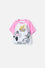 CAMISETA DE LOONEY TUNES MANGA CORTA BLANCO Y ROSADO PARA NIÑA