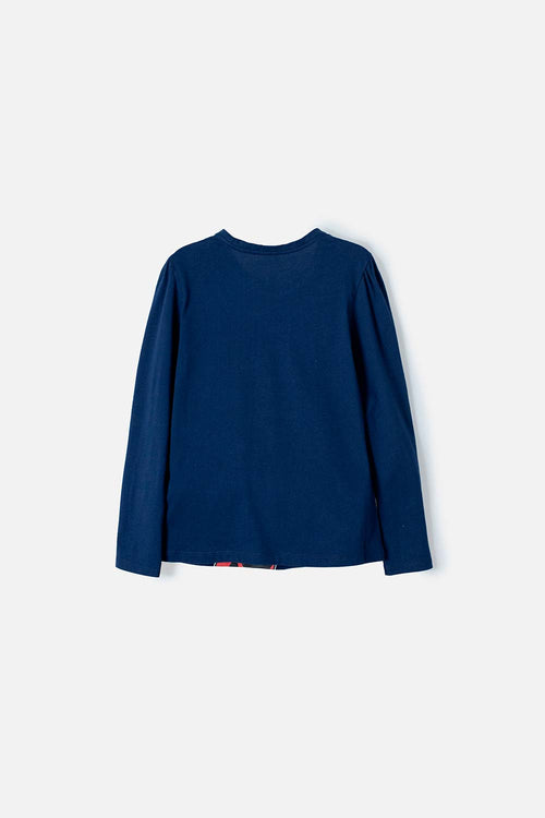 CAMISETA DE MINNIE MOUSE MANGA LARGA AZUL PARA NIÑA