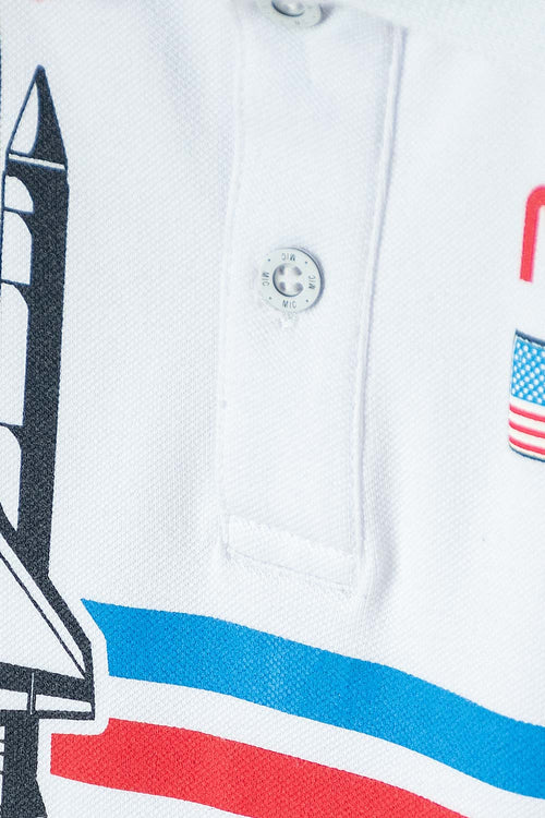 CAMISETA TIPO POLO DE LA NASA BLANCA PARA NIÑO