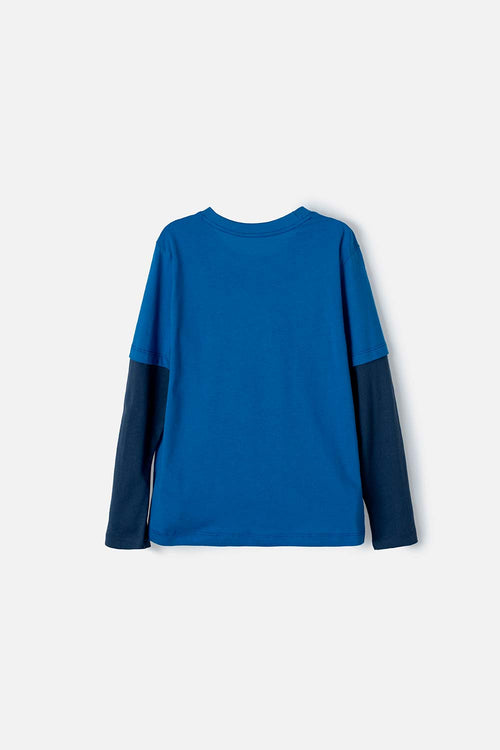 CAMISETA MODERN SONIC MANGA LARGA AZUL PARA NIÑO