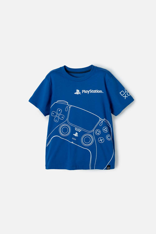 BOY'S BLUE PLAYSTATION SHORT SLEEVE T-SHIRT