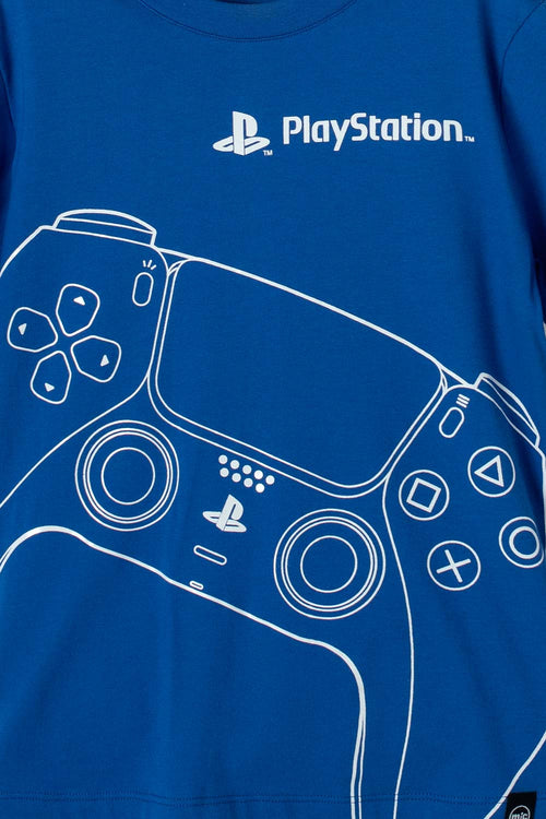 BOY'S BLUE PLAYSTATION SHORT SLEEVE T-SHIRT