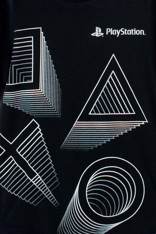 BOY'S BLACK SHORT SLEEVE PLAYSTATION T-SHIRT