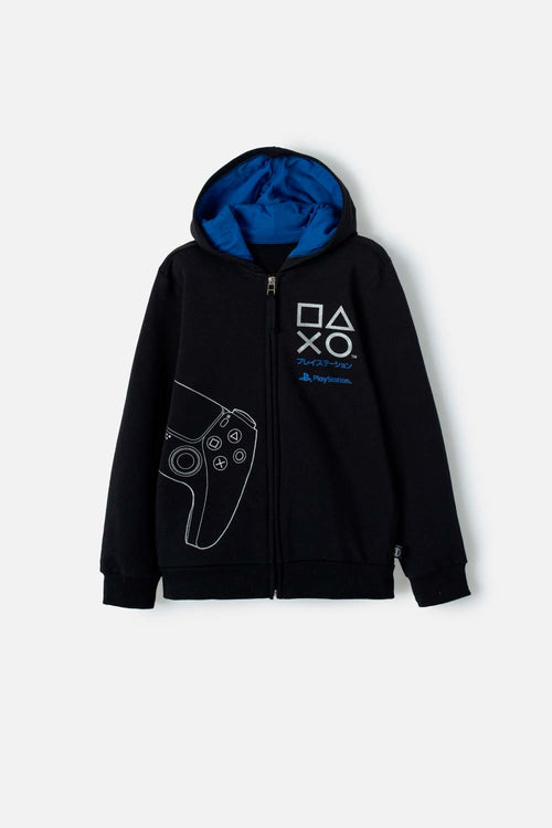 BOY'S BLACK PLAYSTATION ZIP-UP HOODIE
