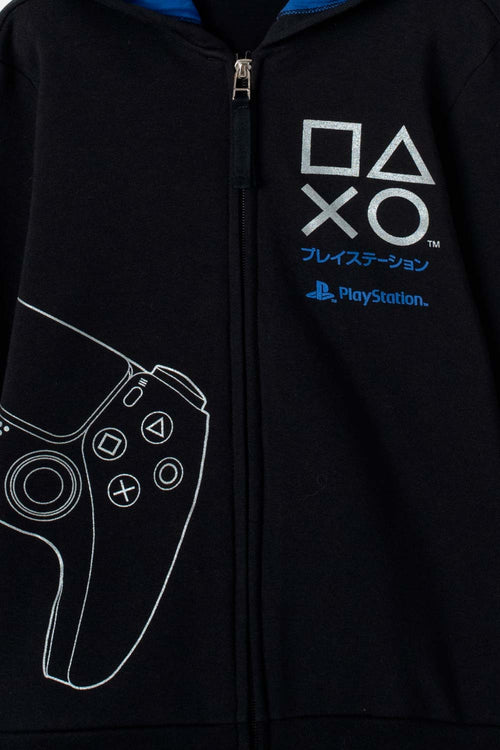 BOY'S BLACK PLAYSTATION ZIP-UP HOODIE