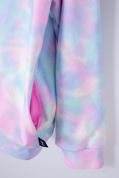GIRL'S MULTICOLOR OPEN STITCH HOODIE