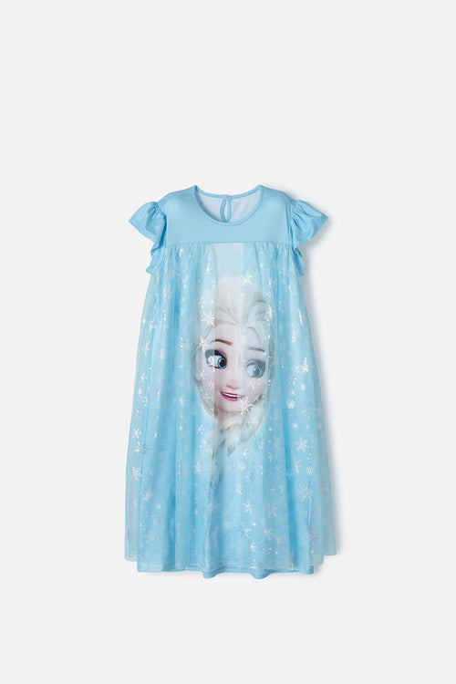 PIJAMA DE FROZEN AZUL MANGA SISA CON BOLERO PARA NIÑA