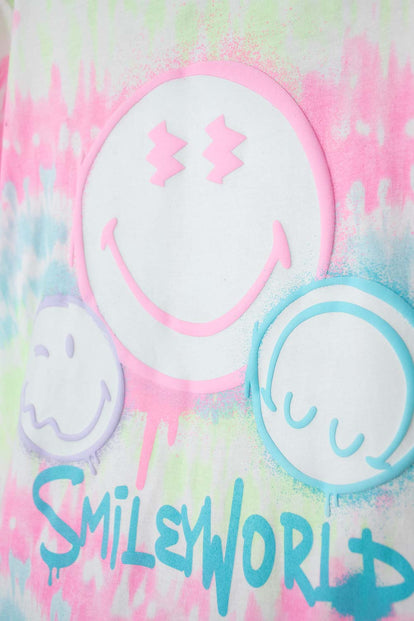 CAMISETA DE SMILEY WORLD MULTICOLOR ESTAMPADA PARA NIÑA