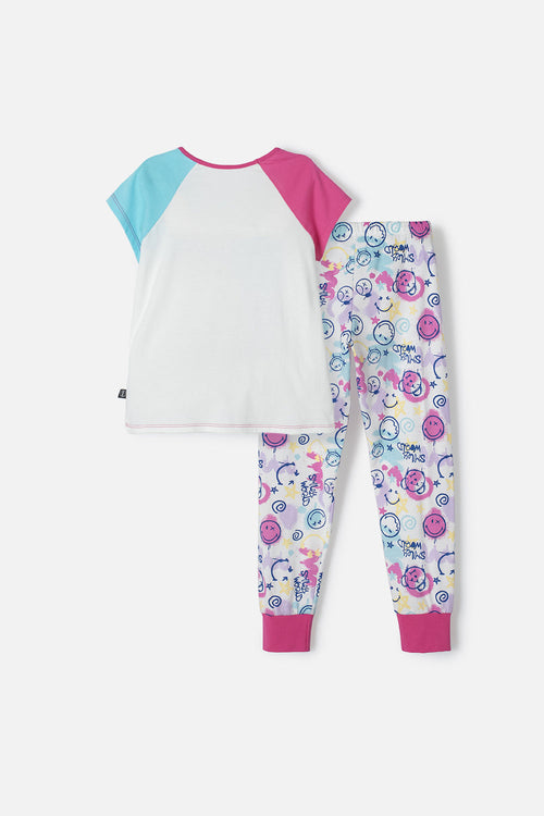SMILEYWORLD MULTICOLOR LONG-PANTS PAJAMAS FOR GIRLS