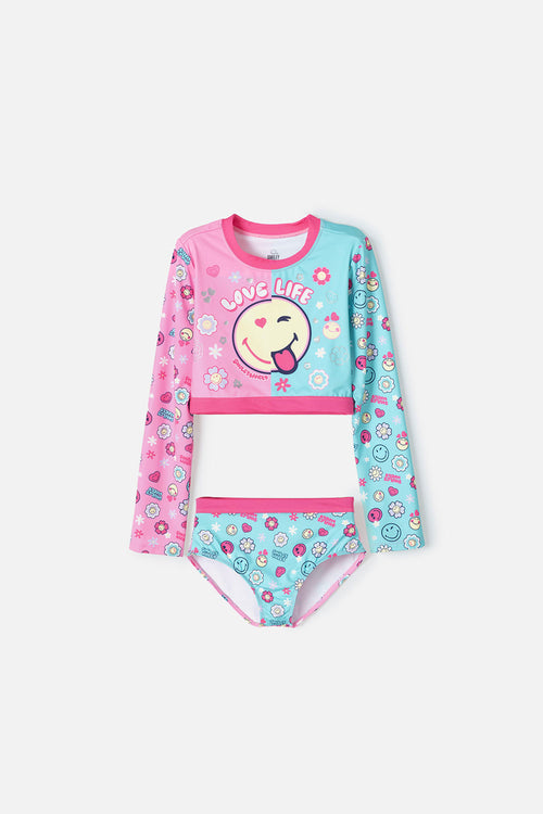 GIRLS' MULTICOLORED SMILEY BATH SET
