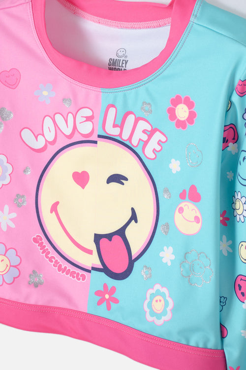 GIRLS' MULTICOLORED SMILEY BATH SET
