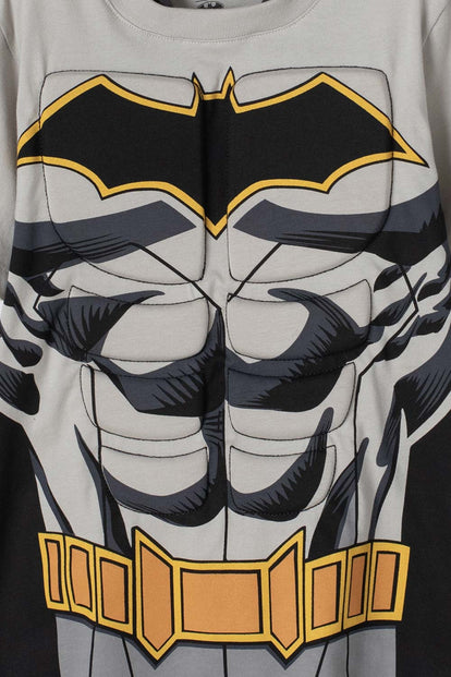 CAMISETA DE BATMAN GRIS CON CAPUCHA PARA NIÑO