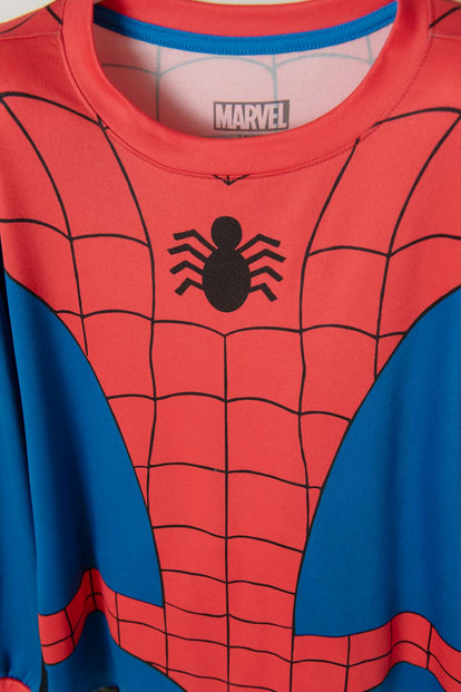 PIJAMA DE SPIDER-MAN AZUL, ROJA Y NEGRA MANGA LARGA PARA NIÑO