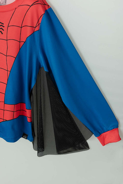 PIJAMA DE SPIDER-MAN AZUL, ROJA Y NEGRA MANGA LARGA PARA NIÑO
