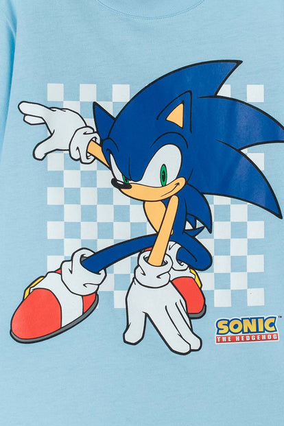 CAMISETA DE SONIC DE MANGA CORTA AZUL PARA NIÑO