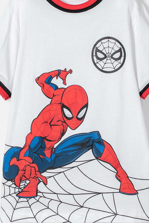 SPIDERMAN SHORT SLEEVE T-SHIRT WHITE, RED AND BLACK FOR BOYS