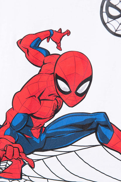 CAMISETA DE SPIDERMAN MANGA CORTA BLANCO, ROJO Y NEGRO PARA NIÑO