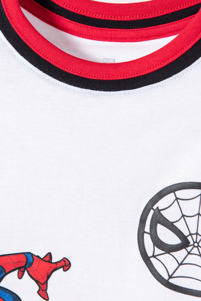 CAMISETA DE SPIDERMAN MANGA CORTA BLANCO, ROJO Y NEGRO PARA NIÑO