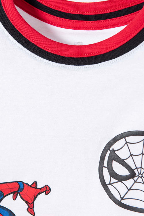 SPIDERMAN SHORT SLEEVE T-SHIRT WHITE, RED AND BLACK FOR BOYS