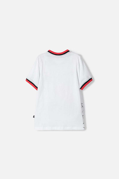 CAMISETA DE SPIDERMAN MANGA CORTA BLANCO, ROJO Y NEGRO PARA NIÑO