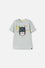 CAMISETA DE BATMAN MANGA CORTA GRIS JASPE PARA NIÑO